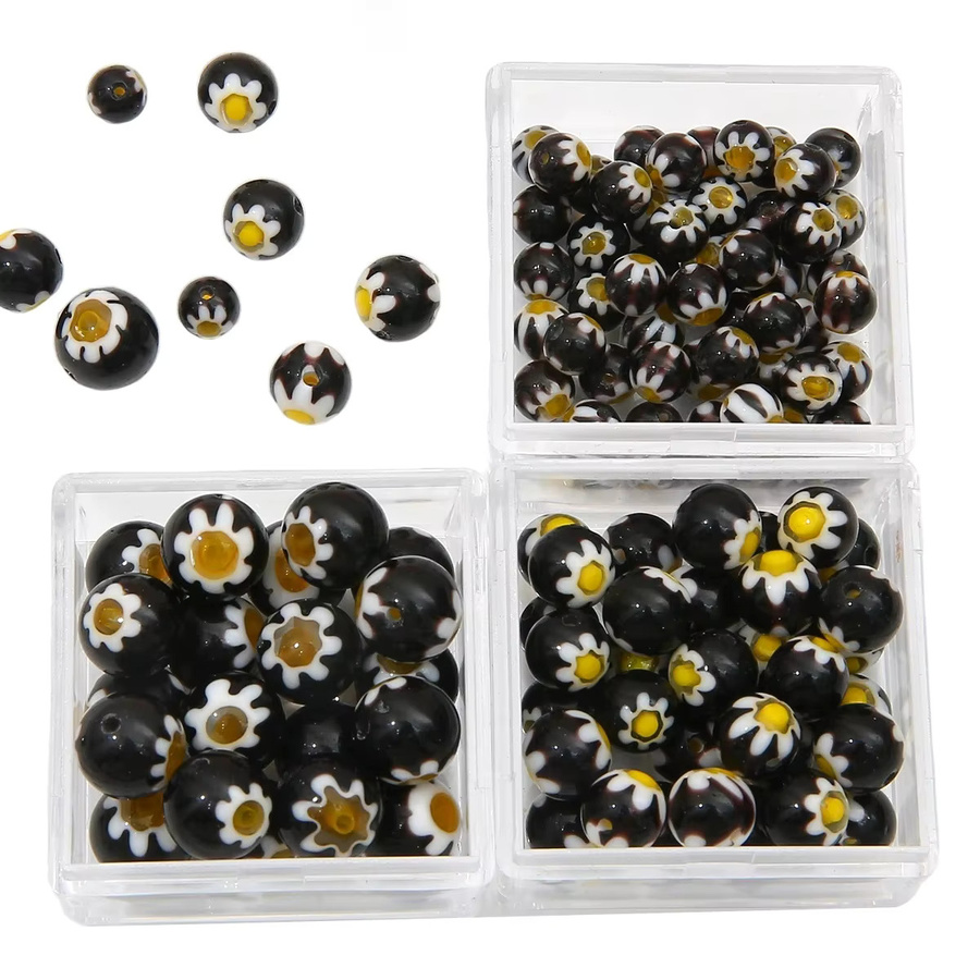 Beadia Glasperlen, Blume, Schwarz, Unisex - Bild 7