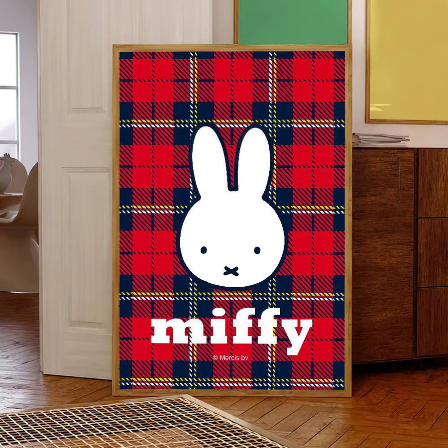 Selbstklebender Wandaufkleber Miffy Cartoon-Kaninchen in Mehrfarbig, Rechteckiges Poster für Schlafzimmer und Wohnzimmer, B: 21,0 cm, H: 30,0 cm - Bild 4