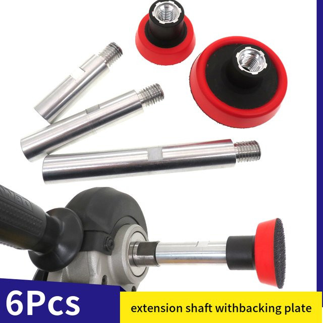 VIBRATITE 3-teiliges Drehverlängerungsachsen-Set mit 3-teiligem RO-Stützplatten-Set und M14-Gewinde für Winkelschleifer und Rotationspolierer zur Autodetailpolitur - Bild 1