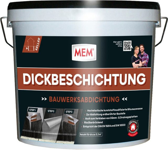 MEM Bitumen Dickbeschichtung Waterproof in Braun 12 kg - Bild 1