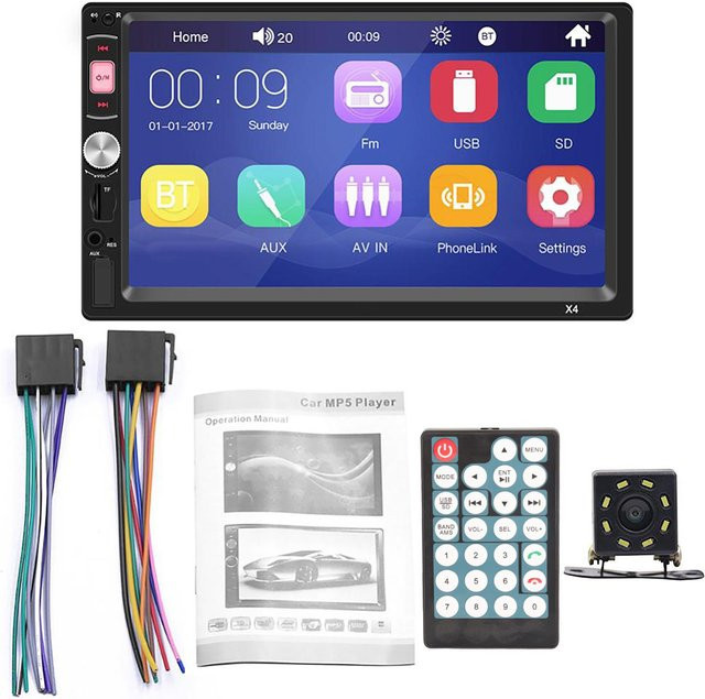 2-DIN Multimedia-Autoradio mit 7-Zoll Display und Bluetooth in Schwarz - Bild 1