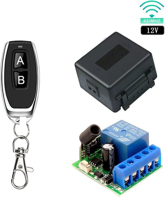 Szaoju Universal Tor Fernbedienung Schalter 433 MHz DC 12V 10A Relais Empfänger Mini Modul für Garagentor und LED - Bild 1