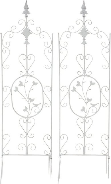 DELUKE Rankgitter FALK 2er Set aus Metall in Antik-Weiß als Rankhilfe für Kletterpflanzen im Garten, B/T/H: 35 x 1 x 122 cm - Bild 1