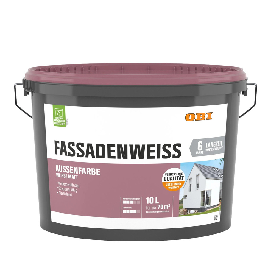 OBI Fassadenweiß Matt in Weiß, 10 l - Bild 2