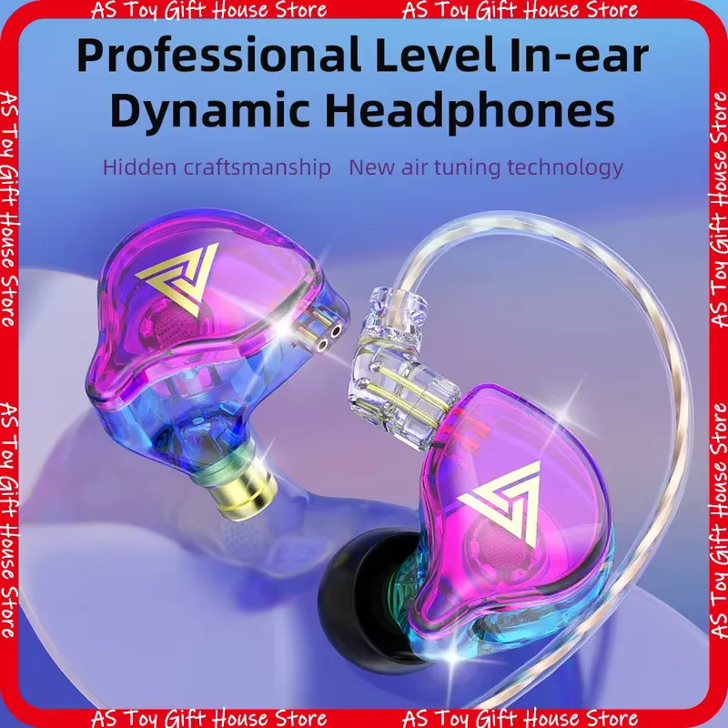QKZ AK6 Plus In-Ear-Kopfhörer mit dynamischem Treiber und HiFi-Klangqualität in Transparent Blau - Bild 2
