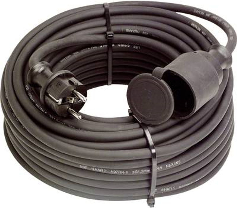 AS Schwabe Strom Verlängerungskabel 16A Schwarz 5,00 m H07RN-F 3G 2,5mm² - Bild 2