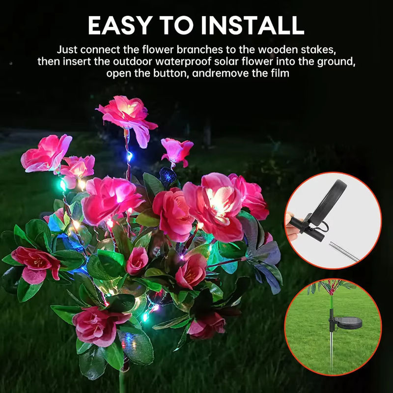 Solar LED Gartenlampe in Mehrfarbig für Dekoration von Garten und Landschaft mit Erdspieß und Dämmerungssensor - Bild 4