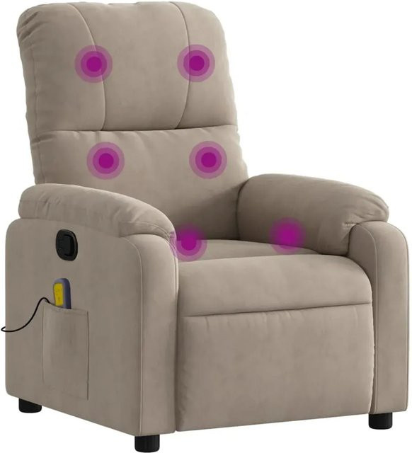 vidaXL Massagesessel in Beige aus Mikrofasergewebe mit Armlehnen und Schaumstoffpolsterung - Bild 1