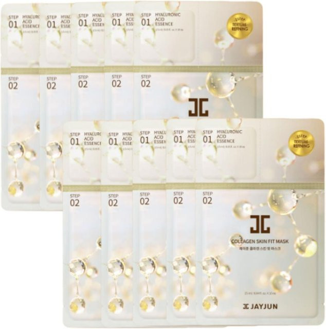 JAYJUN Collagen Skin Fit Maske, 10 Blätter, Hyaluronsäure & Kollagen - Bild 1
