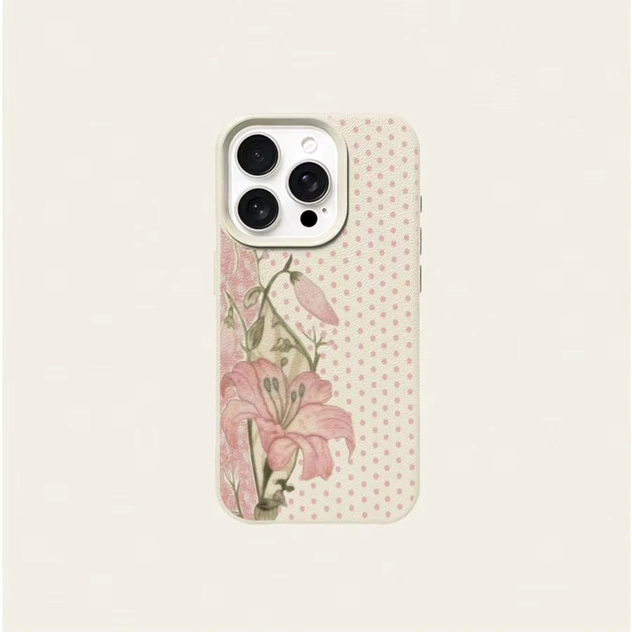Handyhülle mit Lilien-Blumenmuster und Polka-Dots für Xiaomi Poco F7 Pro 5G, Poco F6, F5, X5, X6, X7, Xiaomi 15T, 14T, 13T, 15, 14 - Bild 4