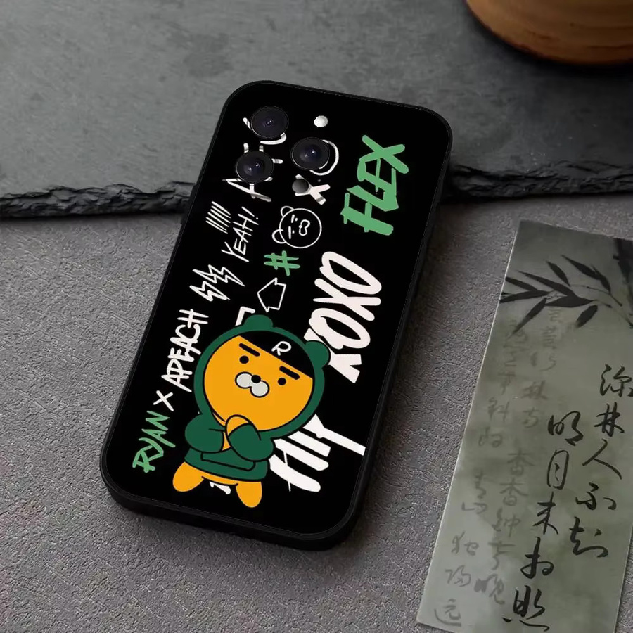 K-KAKAOS F-FRIEND Handyhülle aus schwarzem Silikon für iPhone Modelle, Schwarz - Bild 2