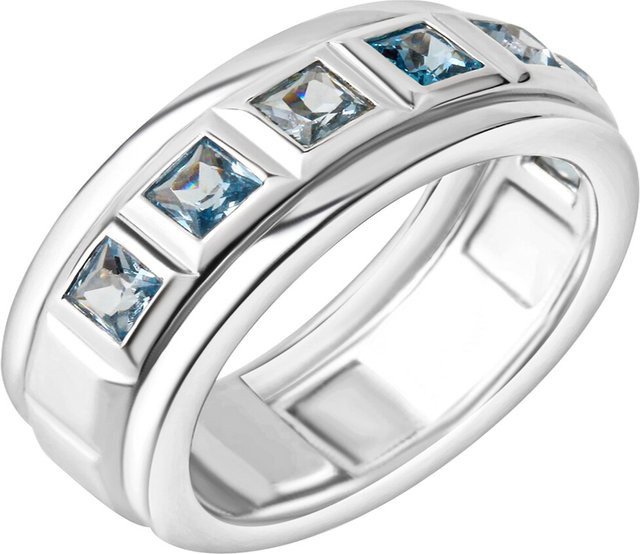 Celesta Ring 925 Silber, Blautopas, Zirkonia, Damen - Bild 1