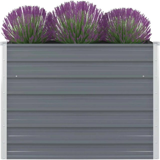 furnicato Hochbeet aus verzinktem Stahl in Grau, B/T/H: 100 x 100 x 77 cm - Bild 1