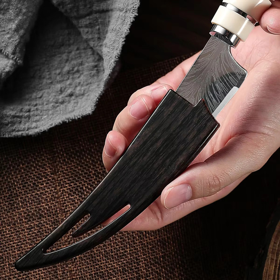 SHENJIU Ausbeinmesser mit scharf gebogener Klinge und satiniertem Finish sowie Kunststoffgriff - Bild 3