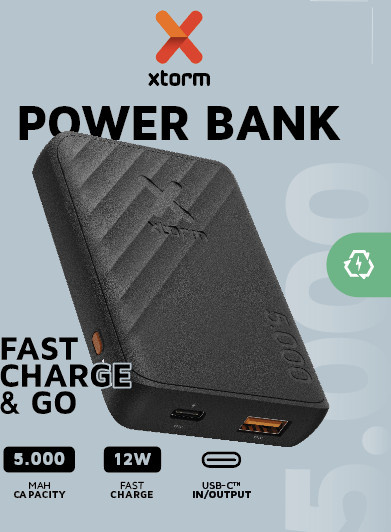 Xtorm Go2 Powerbank 5.000mAh mit 12W Fast Charge in Schwarz - Bild 1