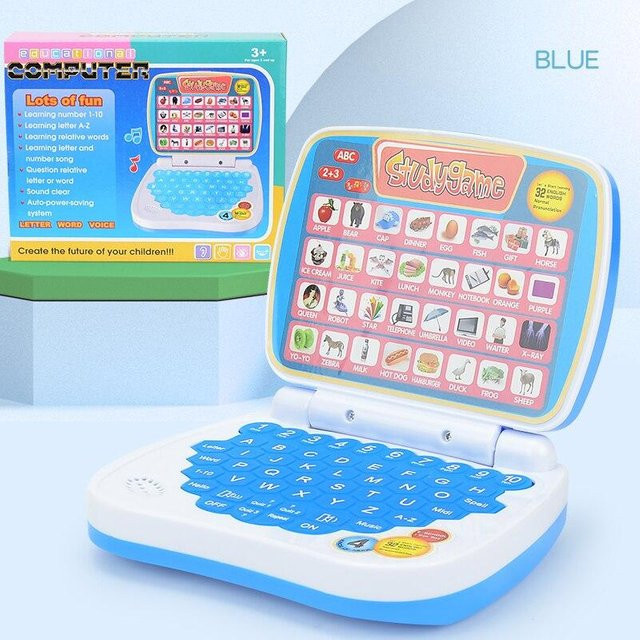 Wucifang Bags Englisch lernen Kompakter Laptop Spielzeug, Blau, ab 0 Jahre - Bild 1