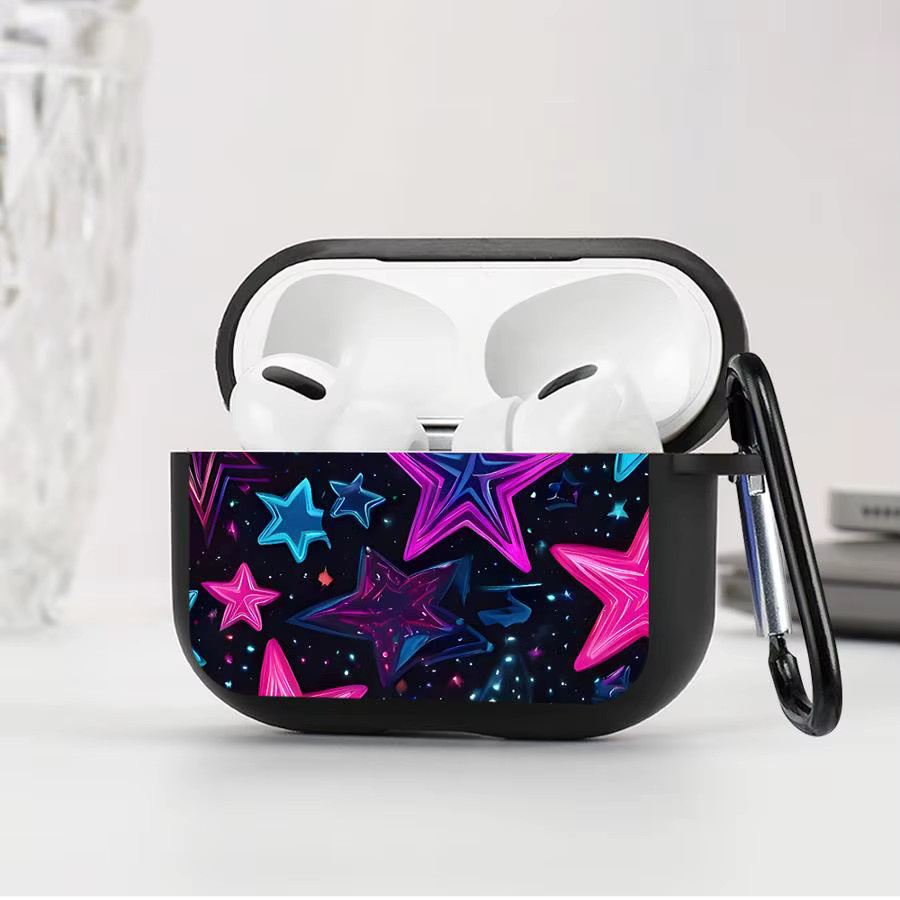 Schutzhülle mit bunten Sternen für Apple AirPods 4, 3, Pro, Pro 2 und Pro 3 in Multicolour - Bild 2