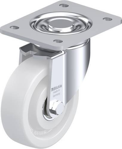 Blickle Lenkrolle LH-SPO 125K-3 in Weiß, verzinkter Stahl und Kunststoff, Rad-Durchmesser: 125 mm, Tragfähigkeit: 700 kg - Bild 1