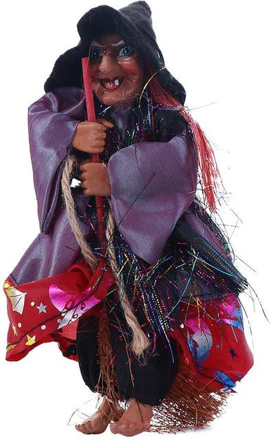 KAIDA Halloween Hexe Ornament Hängende Figur Dekoration Schwarz und Mehrfarbig - Bild 1