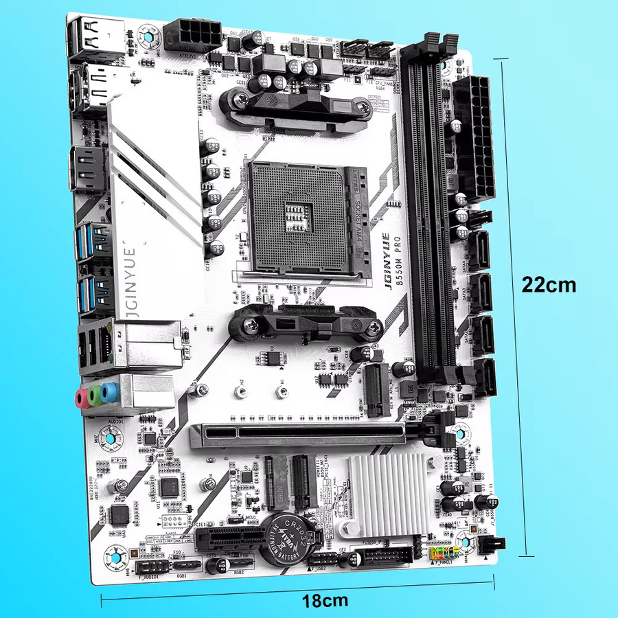 JGINYUE B550M PRO M-ATX Mainboard AM4 DDR4 Weiß - Bild 6