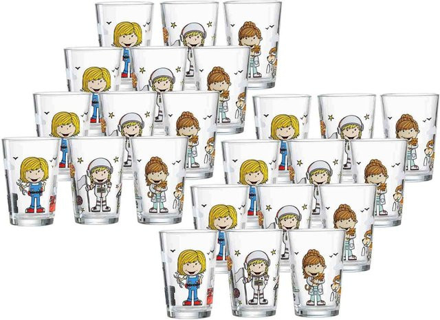 Ritzenhoff & Breker Kindergläser Berufe Mädchen, transparent, 24er Set, 205 ml pro Glas - Bild 1