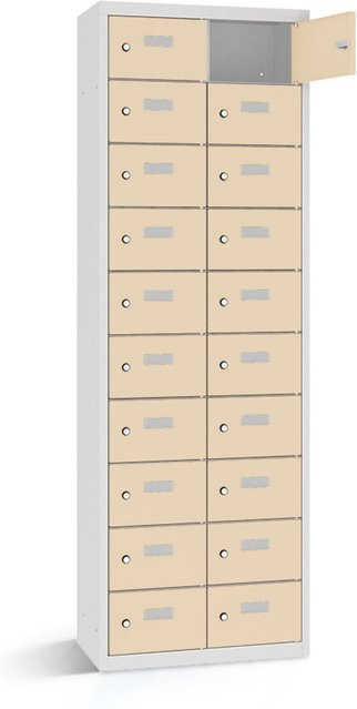 rotstahl Wertfachschrank mit 20 Fächern in Beige, B/T/H: 80 x 30 x 180 cm - Bild 1