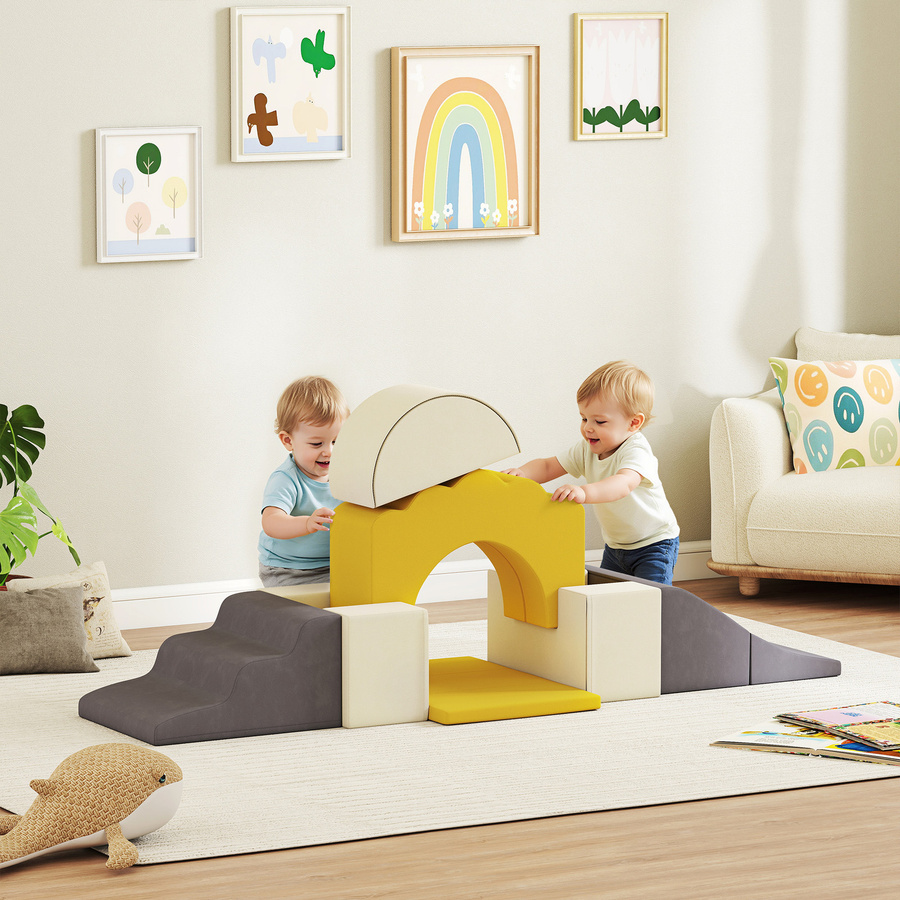 Aosom Kinder Schaumstoff Bausteine, 7er Set, Softbausteine, Bunt - Bild 2