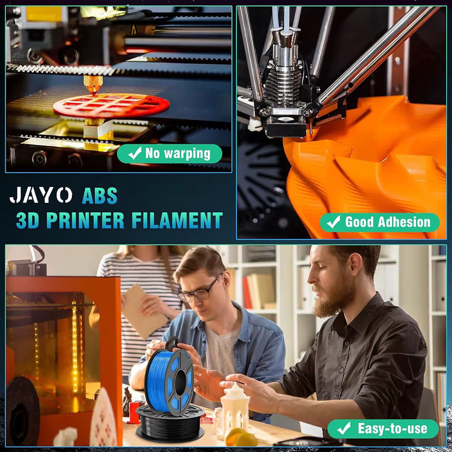 JAYO ABS 3D-Drucker-Filament Set, 5 Rollen à 1 kg, 1,75 mm Durchmesser für FDM-Drucker und 3D-Stifte - Bild 3