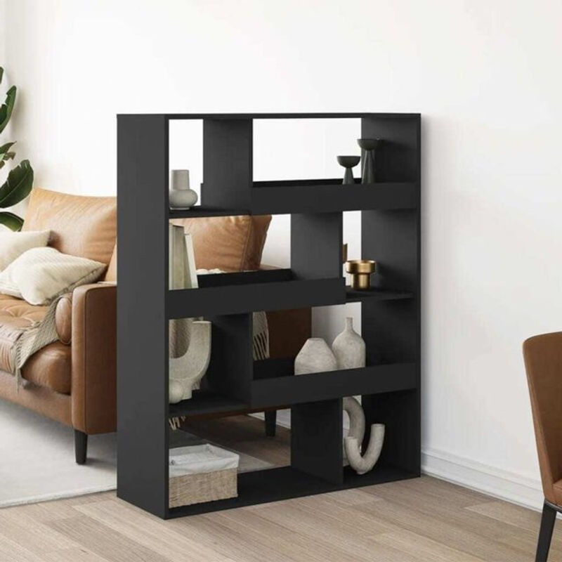 Vidaxl Bücherregal Schwarz aus Holzwerkstoff, Modern und Klassisch, B/T/H: 100 x 33 x 125,5 cm - Bild 1