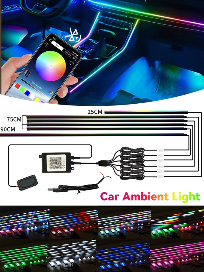 WUMFIRE 18-in-1 RGB LED Auto-Innenraumbeleuchtung mit Musik- und App-Steuerung in Multicolour - Bild 4
