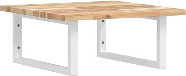 vidaXL Waschbeckenregal zur Wandmontage aus Stahl und Akazienholz in Weiß und Braun - Bild 1