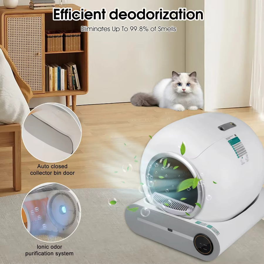YUNMIAN Intelligente selbstreinigende Katzentoilette mit App-Steuerung, 65L, Weiß - Bild 3