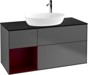 V&B Waschtischunterschrank Finion mit Wandbeleuchtung, Anthrazit lackiert, Breite: 120 cm, Tiefe: 50,1 cm, Höhe: 50,1 cm - Bild 1