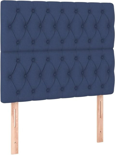 vidaXL LED Kopfteil in Blau mit USB-Ladeport und integrierter Beleuchtung, Stoff, B: 100 cm, H: 118-128 cm, T: 7 cm - Bild 1