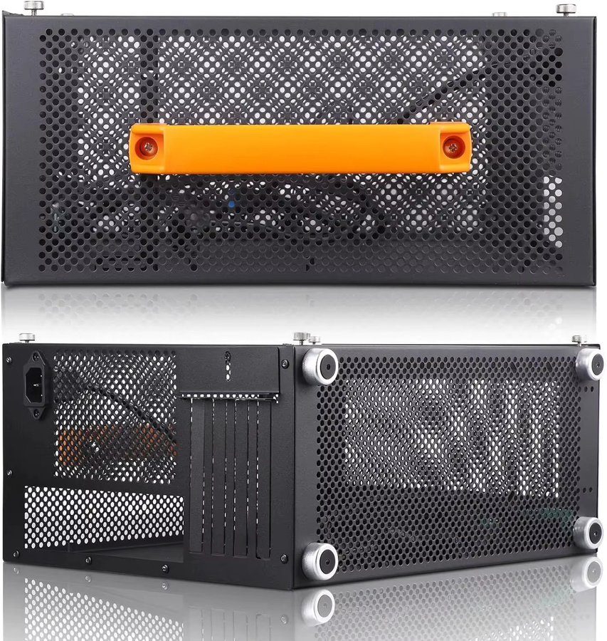 T.F.SKYWINDINTL M-ATX Mini-Tower Gaming-PC-Gehäuse in Schwarz mit Griff und USB-C Unterstützung - Bild 5