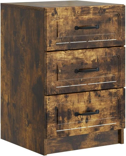 vidaXL Nachttisch in Geräucherte Eiche, Modernes Design, Braun, B/T/H: 43 x 41 x 63,5 cm - Bild 1
