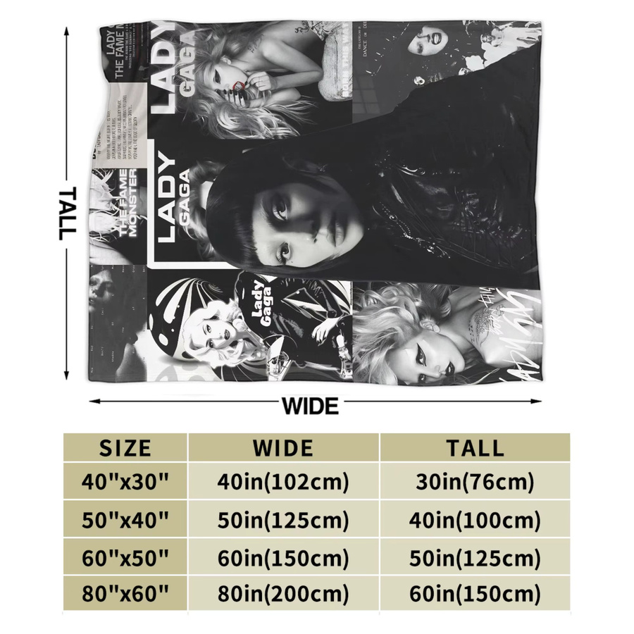 Flanell-Tagesdecke Lady Gaga Mayhem 2025 in Schwarz mit Ornament-Design aus Polyester - Bild 6