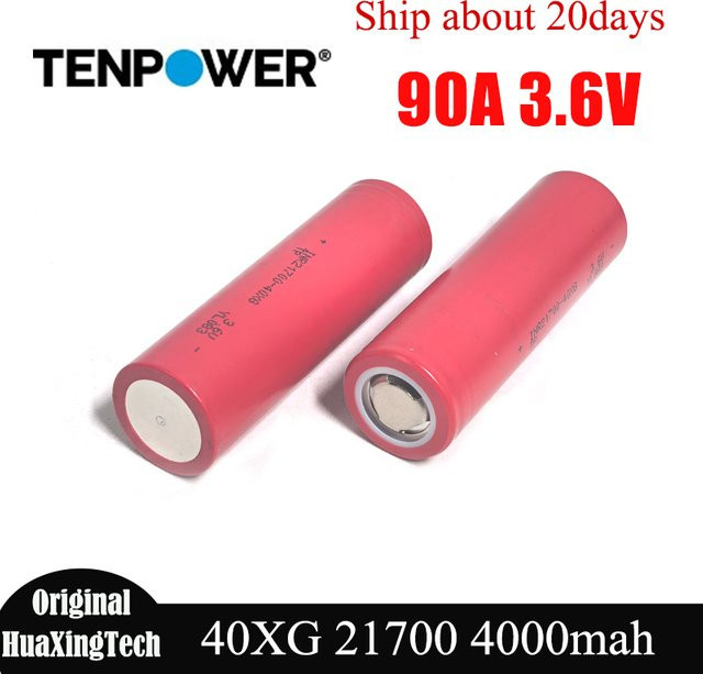 TENPWOER 40XG 21700 Akku 4000mAh 3,6V mit 90A Wiederaufladbare Batterien für Elektrospielzeug und Werkzeuge - Bild 1