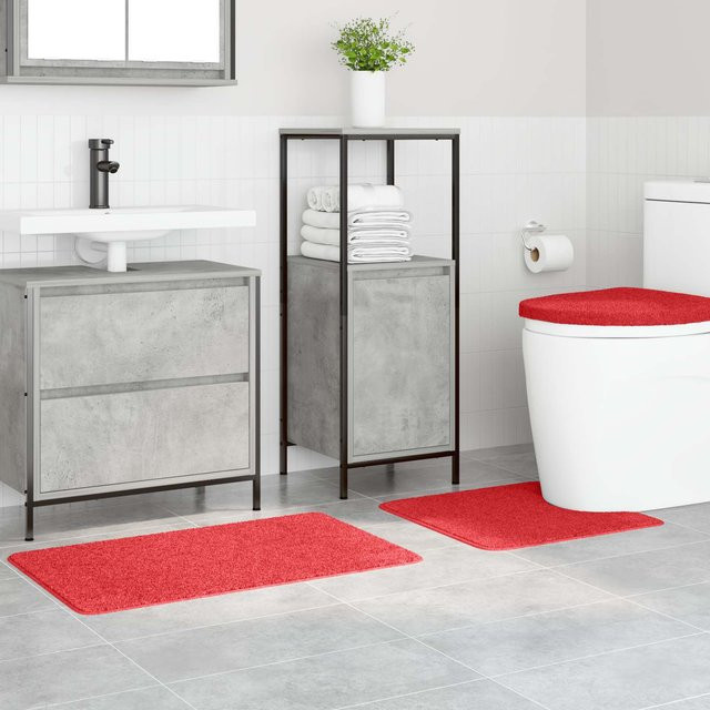 Rutschfeste Badematten-Set 3 Stück von Yiwydaa in Rot aus Polyester - Bild 1