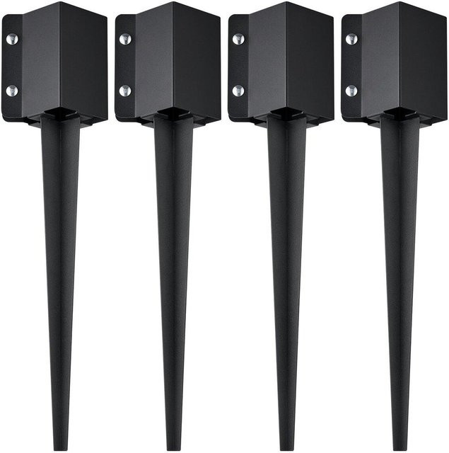 Buying Solutions, MB Zaunpfahlanker Erdspieß 4er-Pack aus Stahl in Schwarz, quadratisch, Höhe: 61,0 cm, Breite: 6,1 cm, Tiefe: 6,1 cm - Bild 1