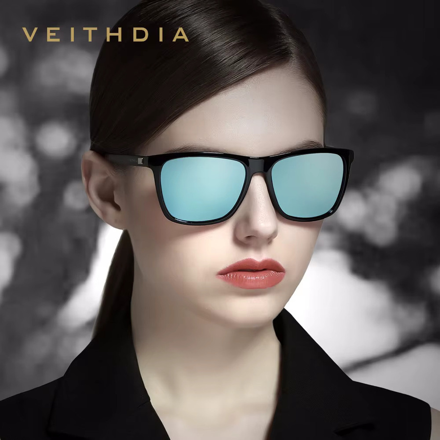 VEITHDIA 6108 Sonnenbrille, Vollrand, Square, Schwarz, Unisex - Bild 4