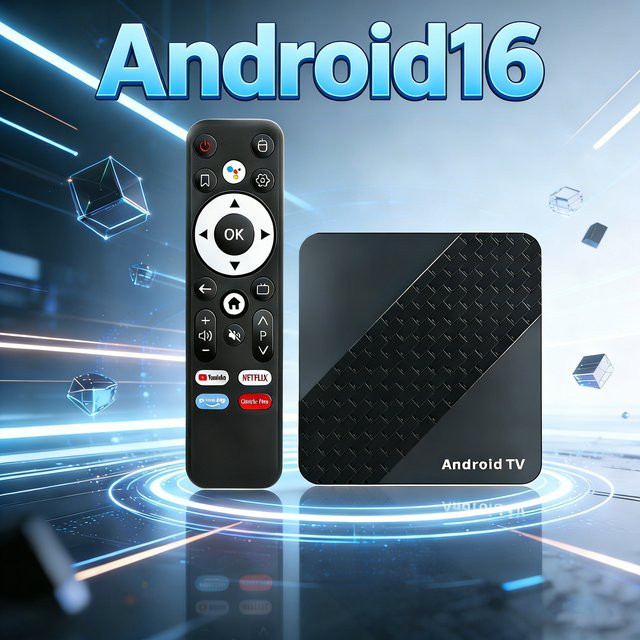 Smart TV Box X10 Media Streamer mit Android 16, Rockchip RK3518, Google Assistant und 8K Video Unterstützung, Farbe: Schwarz - Bild 1