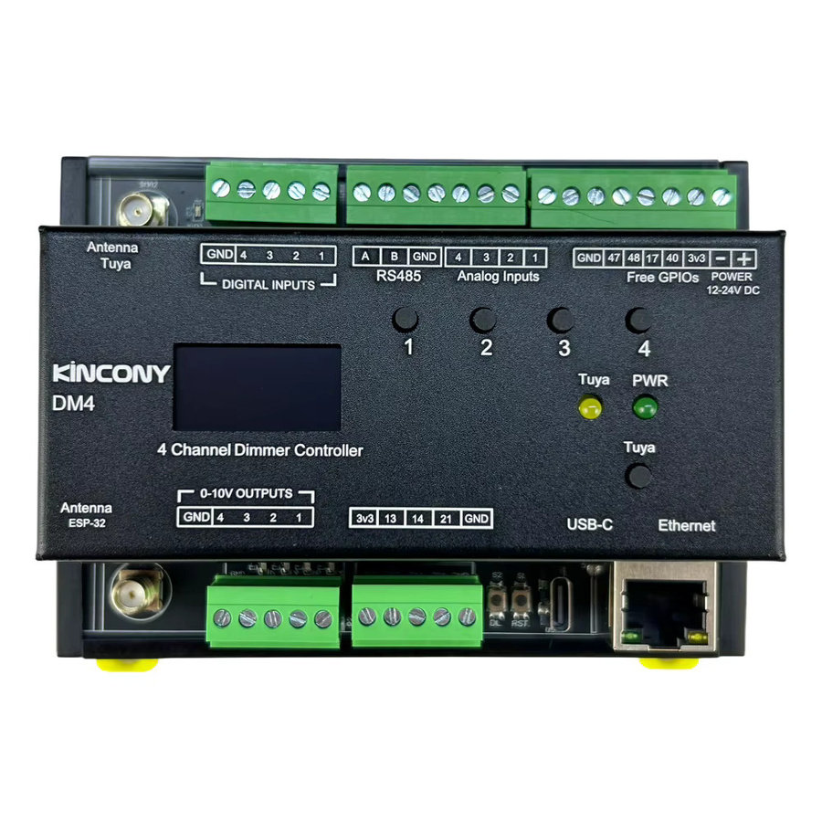KinCony DM4 ESP32S3 Dimmer-Modul 4-Kanal in Schwarz für Home Assistant ESPhome MQTT - Bild 3