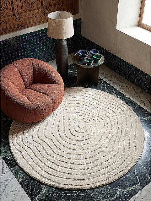 Pflegeleichter Teppich CETINA von Kadima Design in Beige, B/T: 200 x 200 cm - Bild 1