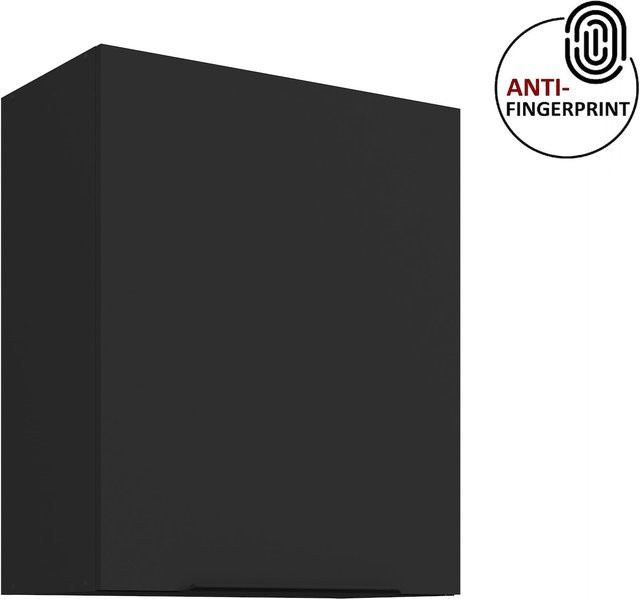 Küchen Hängeschrank ARIA Schwarz matt mit Einlegeböden, Breite: 60 cm, Höhe: 72 cm - Bild 1