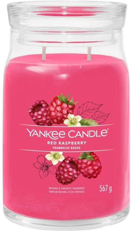 Yankee Candle Signature Duftkerze Himbeerrot aus Sojawachs in Glas - Bild 1