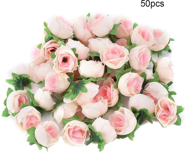 50 Stück Künstliche Pfingstrosenblüten von CosyHome in Beige, Runde Rayon-Blumen für Hochzeiten und Partys - Bild 1