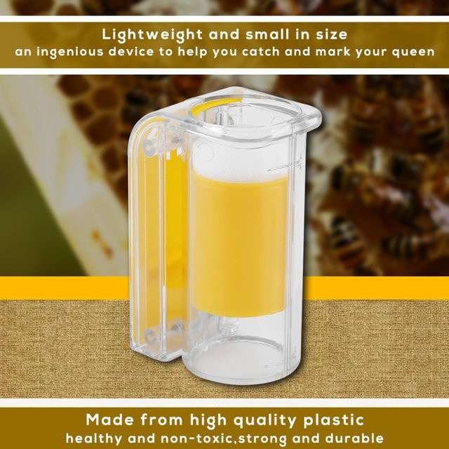 Bienenkönigin Markierungsfänger aus Kunststoff mit Plüsch für die Einhand-Markierung als Imkerwerkzeug - Bild 1