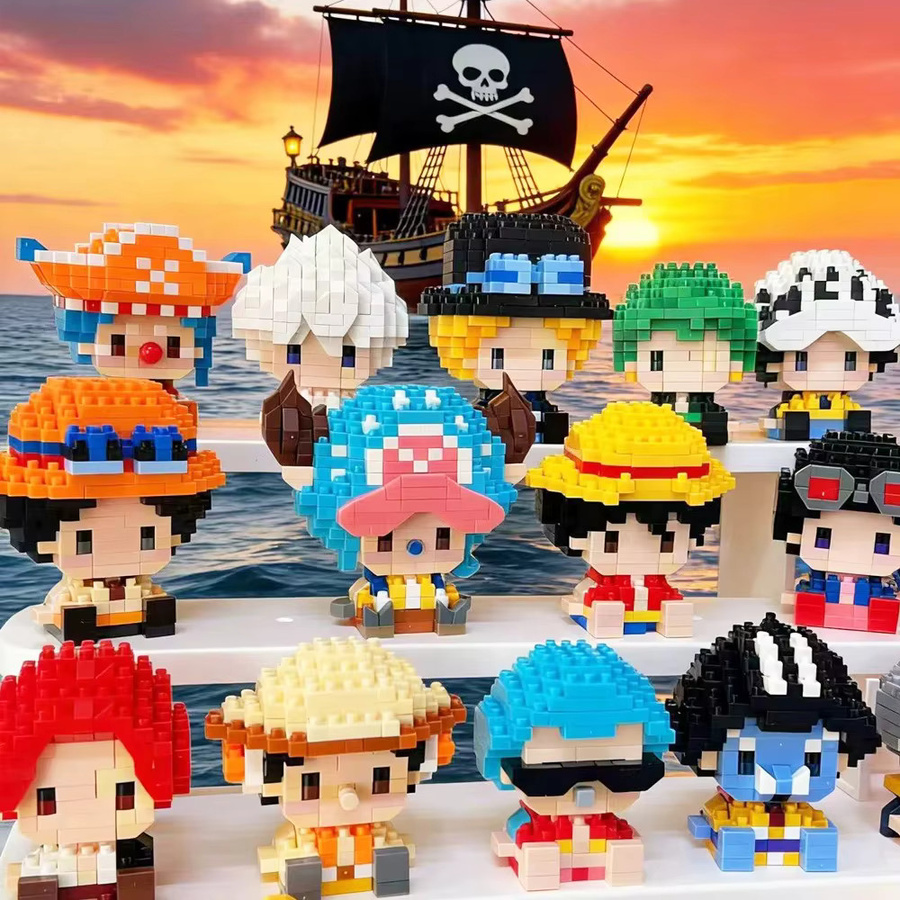 Bandai One Piece Sonnengott Nika Luffy Chopper Ace Buggy 3D Anime-Modell, Mikro-Baustein Bausatz - Bild 2