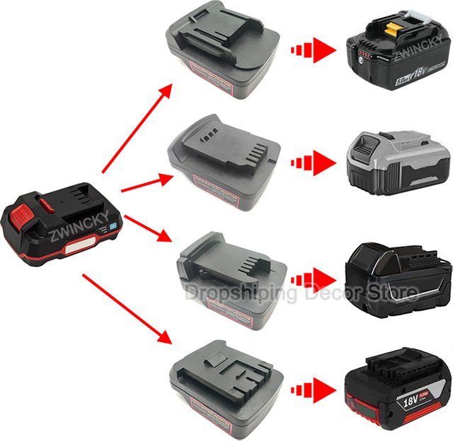 Parkside Batterieadapter-Konverter für X20V Team Lithium-Akkus auf 18V Elektrowerkzeuge von Makita, DeWalt, Milwaukee und Bosch in Schwarz - Bild 1